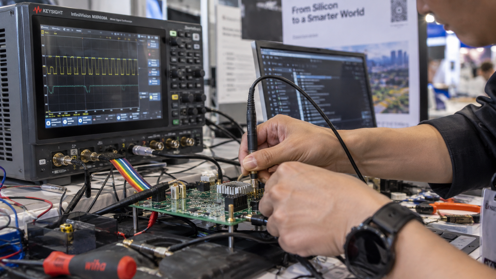 Snapdragon Summit 2026: Rilis Dua Chip Flagship 2nm 4 Insinyur mendemonstrasikan unit uji performa perangkat keras pada Snapdragon Summit 2026.