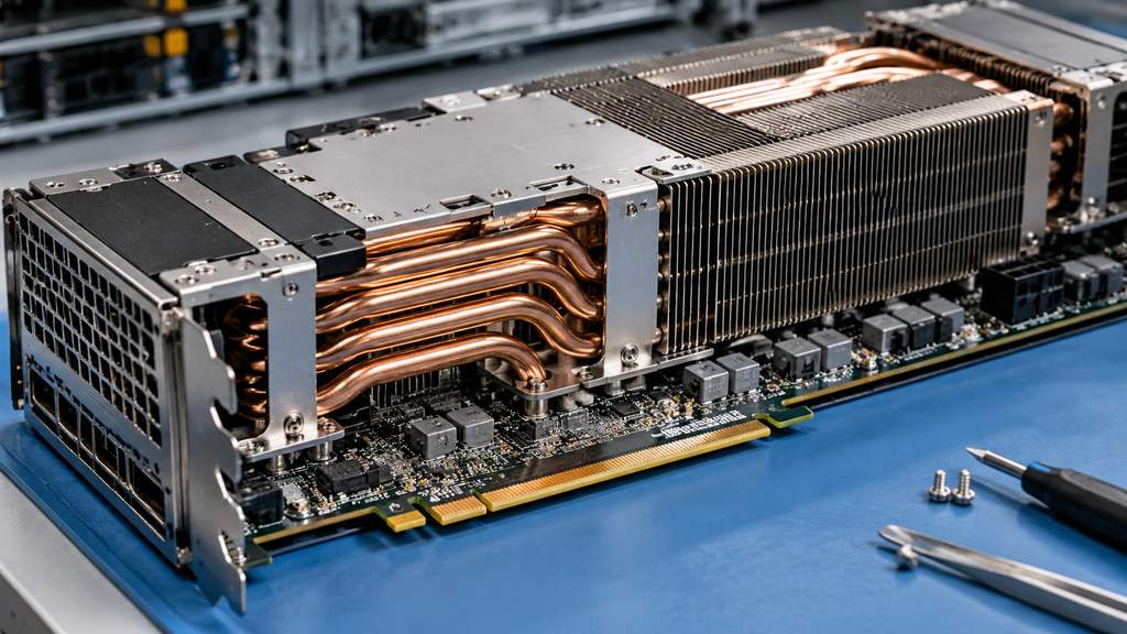 GoTo Resmi Rilis Model AI 27 Miliar Parameter yang Paham Bahasa Daerah 7 Tampilan jarak dekat sebuah kartu grafis (GPU) server berkapasitas memori tinggi yang dibutuhkan untuk menjalankan model 27 miliar parameter.